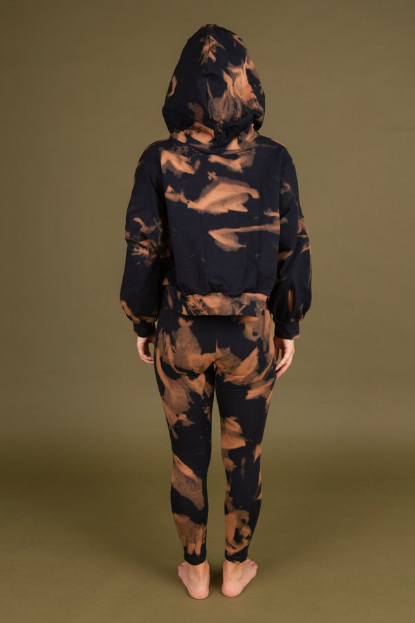 Oversized Cropped Hoodie in Acid Wash - Manners London