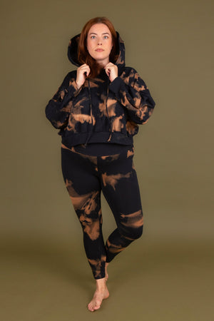 Oversized Cropped Hoodie in Acid Wash - Manners London