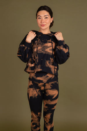 Oversized Cropped Hoodie in Acid Wash - Manners London