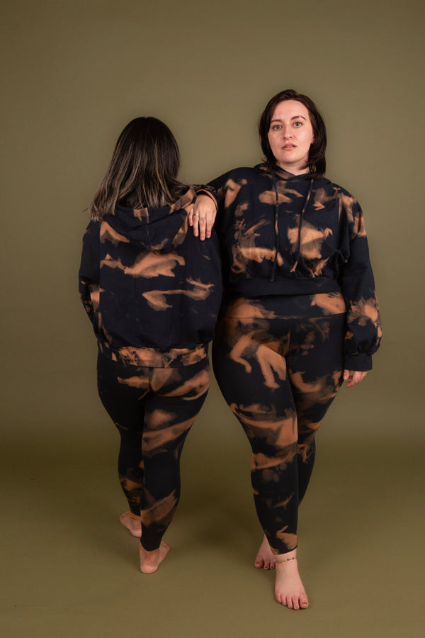 Oversized Cropped Hoodie in Acid Wash - Manners London