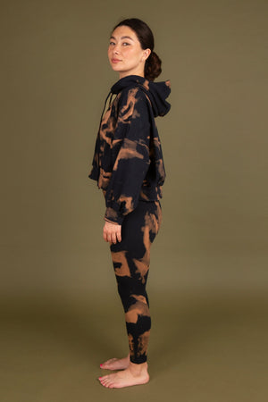 Oversized Cropped Hoodie in Acid Wash - Manners London