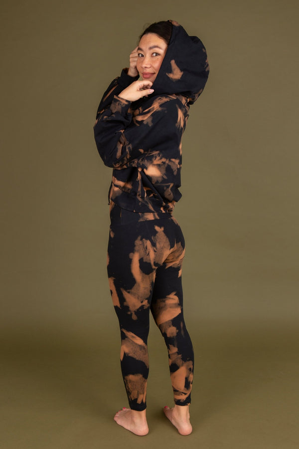 Oversized Cropped Hoodie in Acid Wash - Manners London