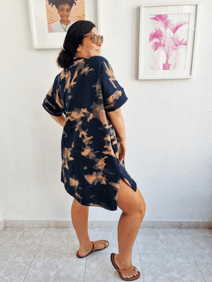 Oversized Shirt Dress in Acid Wash - Manners London