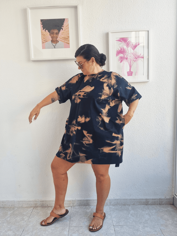 Oversized Shirt Dress in Acid Wash - Manners London