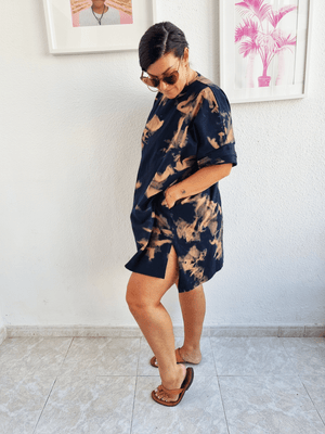 Oversized Shirt Dress in Acid Wash - Manners London
