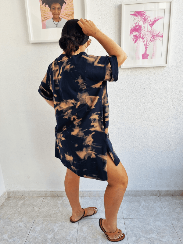 Oversized Shirt Dress in Acid Wash - Manners London
