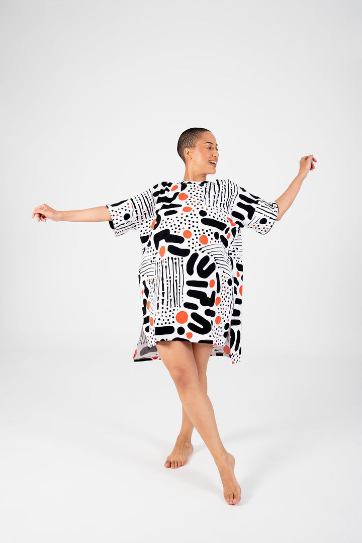 Oversized T-Shirt Mini Dress in Cuppa - Manners London