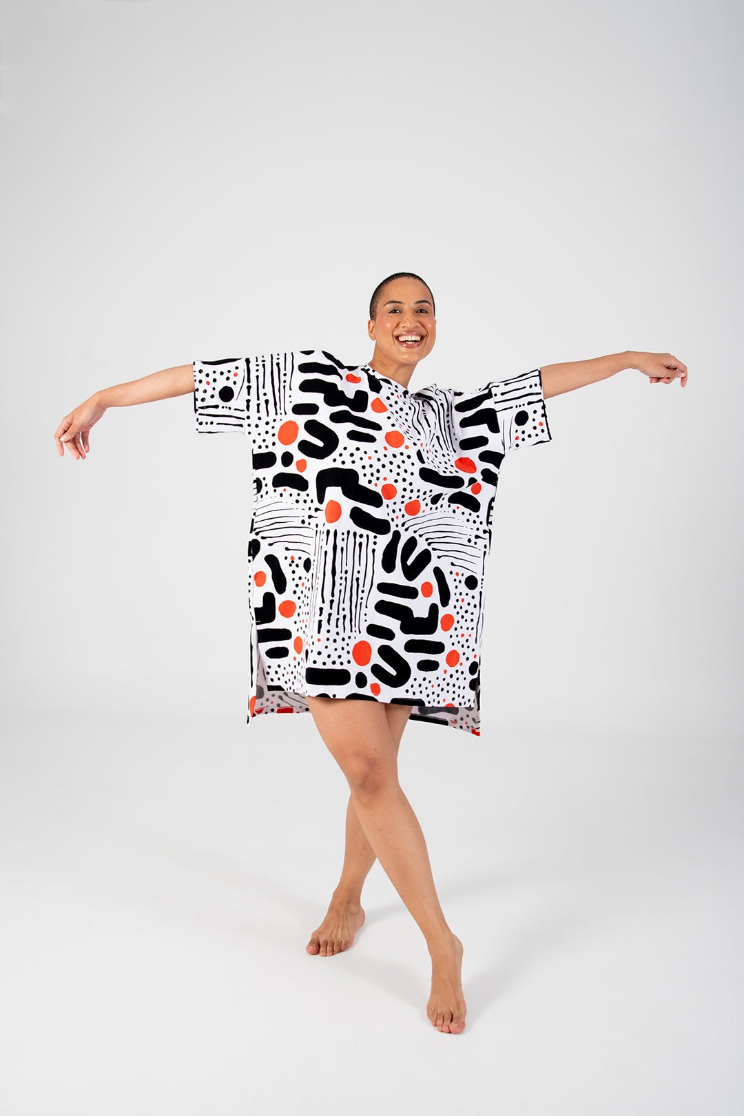 Oversized T-Shirt Mini Dress in Cuppa - Manners London
