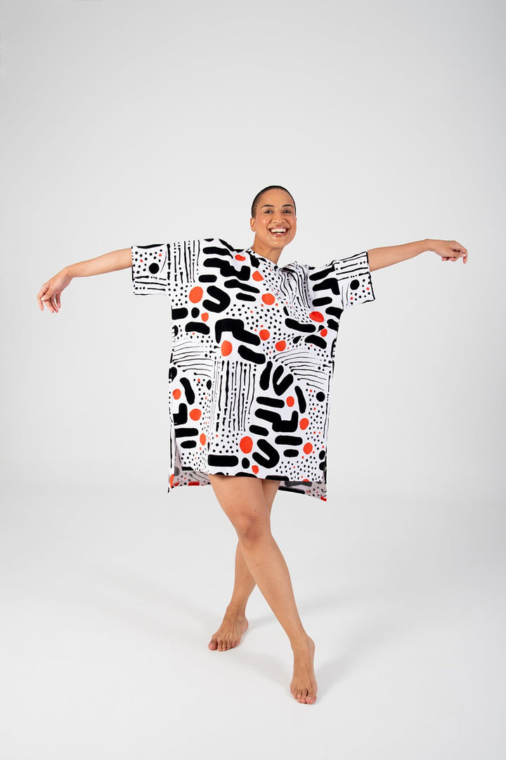 Oversized T-Shirt Mini Dress in Cuppa - Manners London