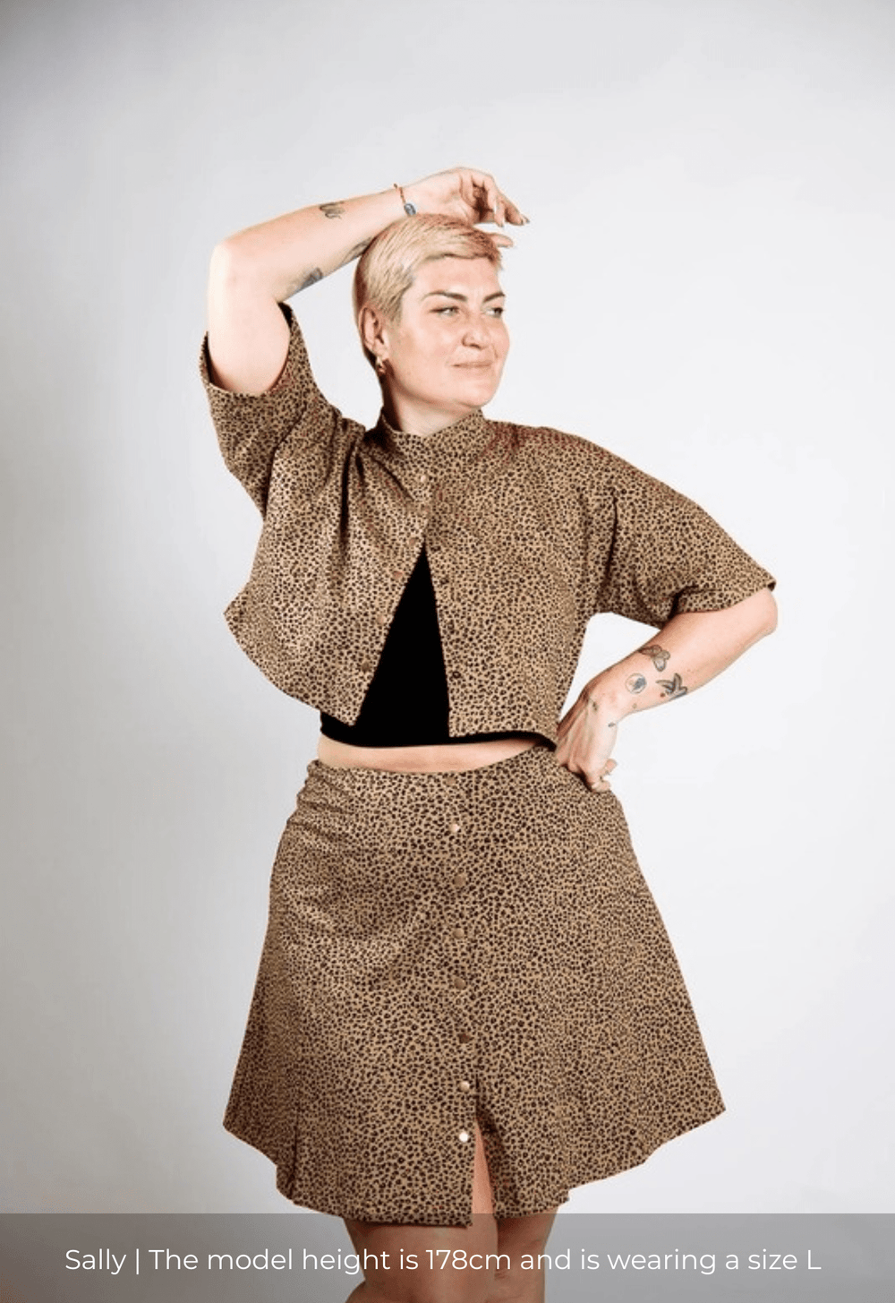 Popper Mini Skirt in Classic Leopard Print - Manners London