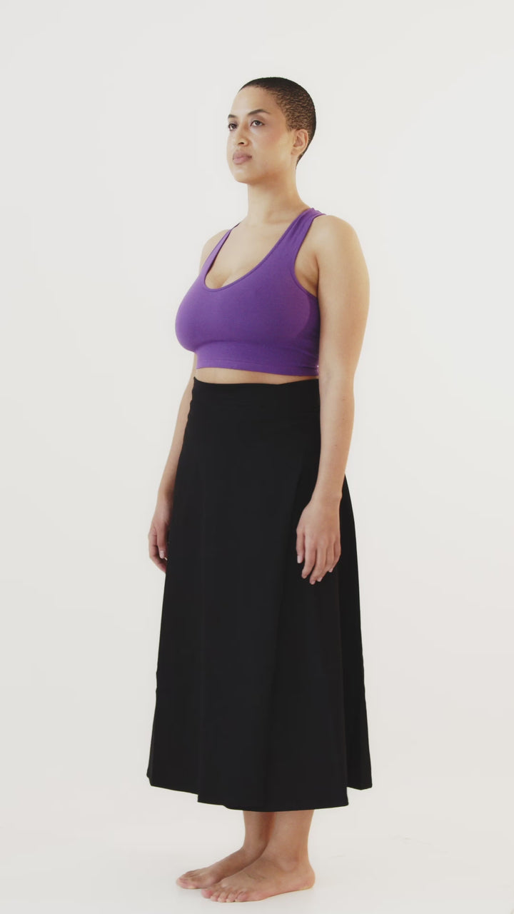 Wrap Midi Skirt In Black