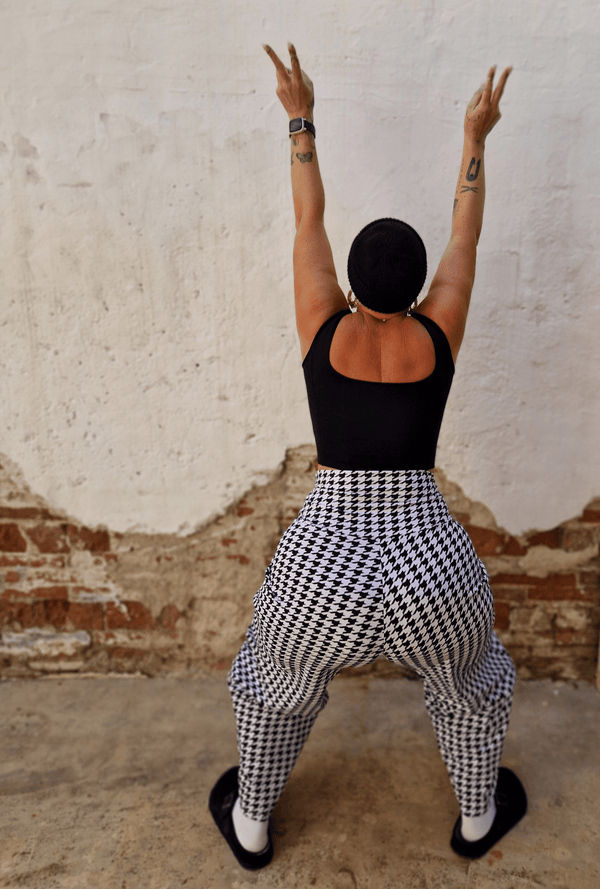 Puff Pants (Longer leg) in Houndstooth Print - Manners London