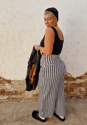 Puff Pants (Longer leg) in Houndstooth Print - Manners London