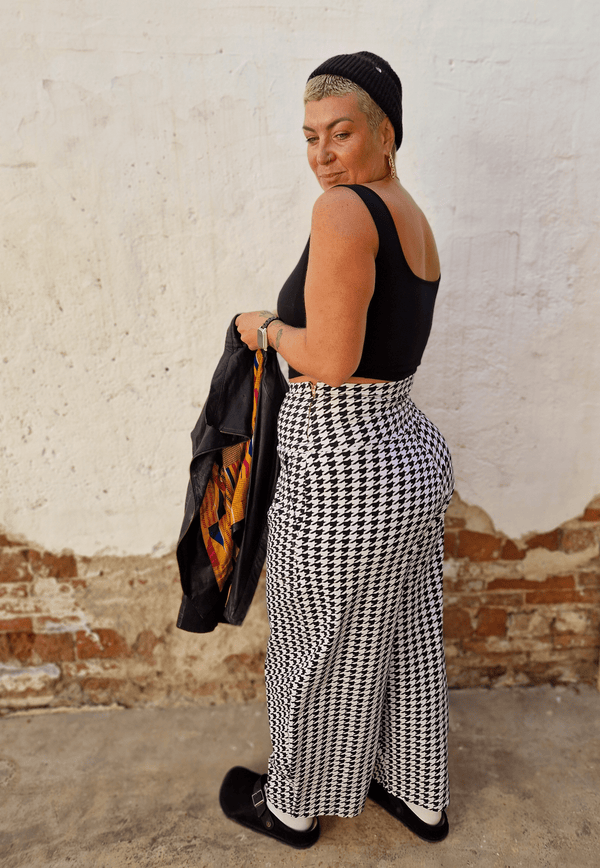 Puff Pants (Longer leg) in Houndstooth Print - Manners London