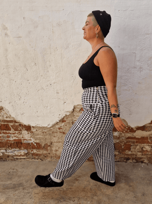 Puff Pants (Longer leg) in Houndstooth Print - Manners London
