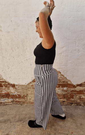 Puff Pants (Longer leg) in Houndstooth Print - Manners London