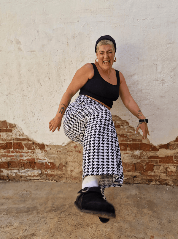 Puff Pants (Longer leg) in Houndstooth Print - Manners London