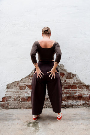 Puff Pants Petite in Cafe - Manners London