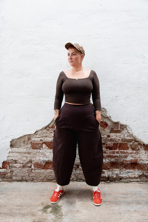 Puff Pants Petite in Cafe - Manners London