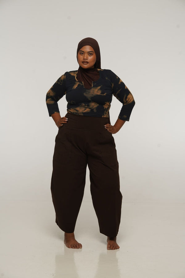 Puff Pants Petite in Cafe - Manners London