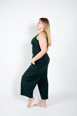 Puff Pants Petite in Forest Green - Manners London