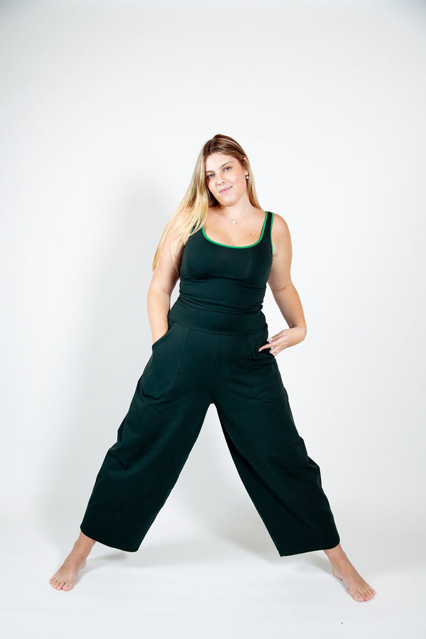 Puff Pants Petite in Forest Green - Manners London