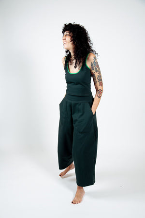 Puff Pants Petite in Forest Green - Manners London