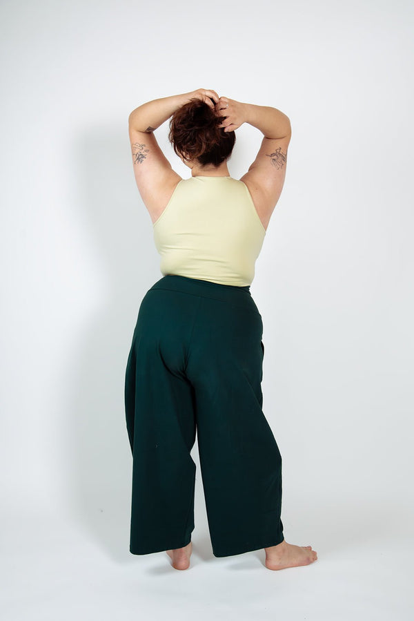 Puff Pants Petite in Forest Green - Manners London