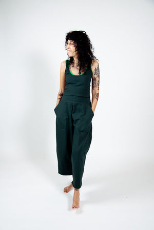 Puff Pants Regular in Forest Green - Manners London