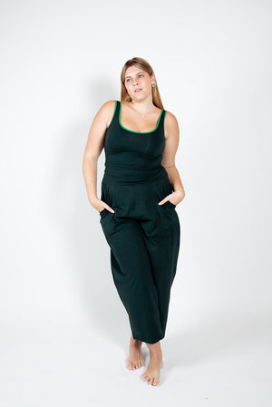 Puff Pants Regular in Forest Green - Manners London
