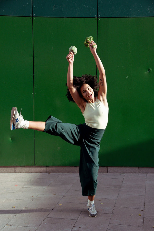 Puff Pants Regular in Forest Green - Manners London