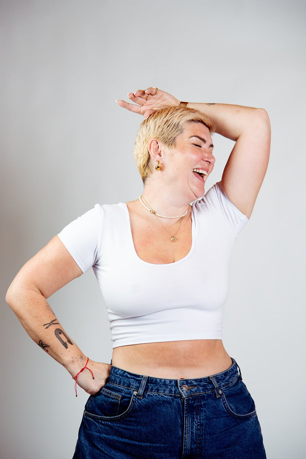 Reversible Crop Tee in White - Manners London