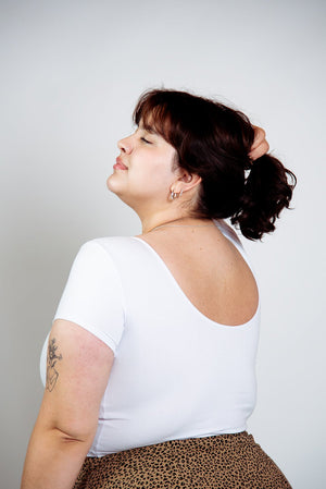 Reversible Crop Tee in White - Manners London