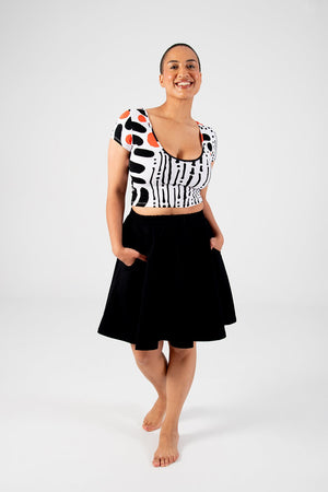 Reversible Crop Top Tee in Cuppa - Manners London