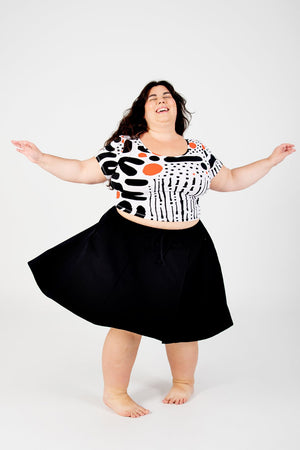 Reversible Crop Top Tee in Cuppa - Manners London