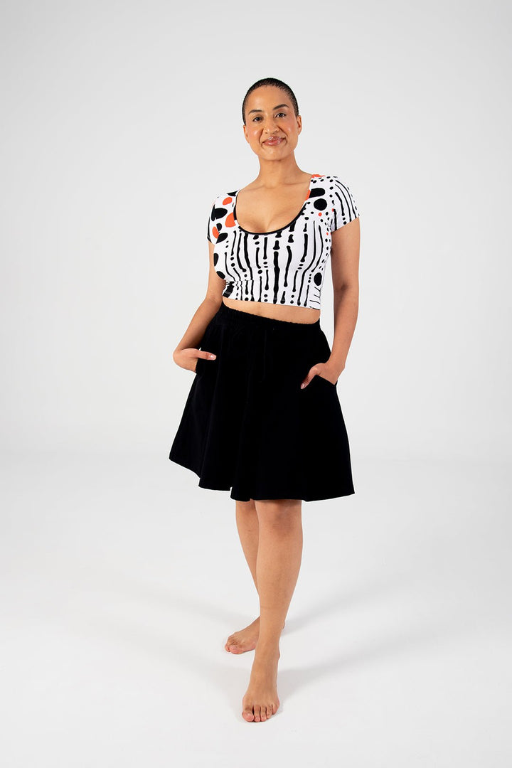 Reversible Crop Top Tee in Cuppa - Manners London