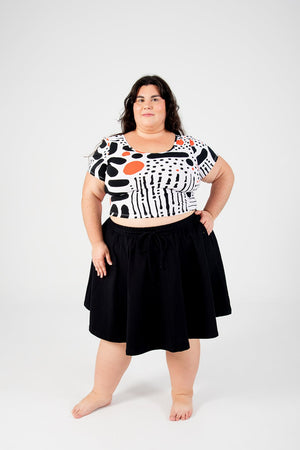 Reversible Crop Top Tee in Cuppa - Manners London