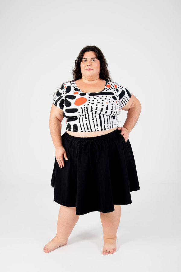 Reversible Crop Top Tee in Cuppa - Manners London