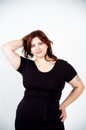 Reversible Full Length Tee in Black - Manners London