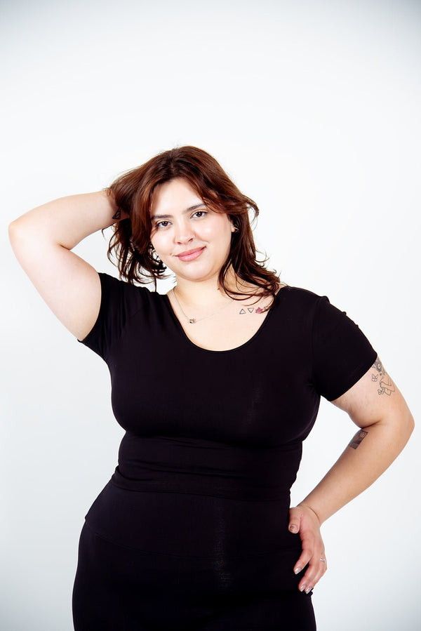 Reversible Full Length Tee in Black - Manners London