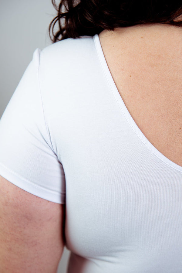 Reversible Full Length Tee Top in White - Manners London