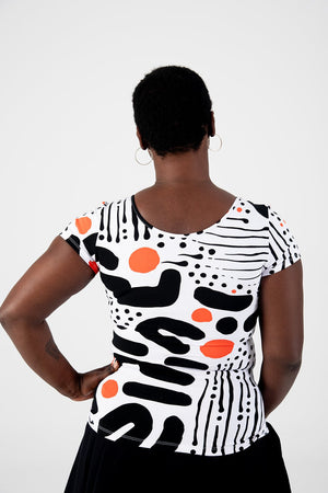 Reversible Full Length Top Tee in Cuppa - Manners London