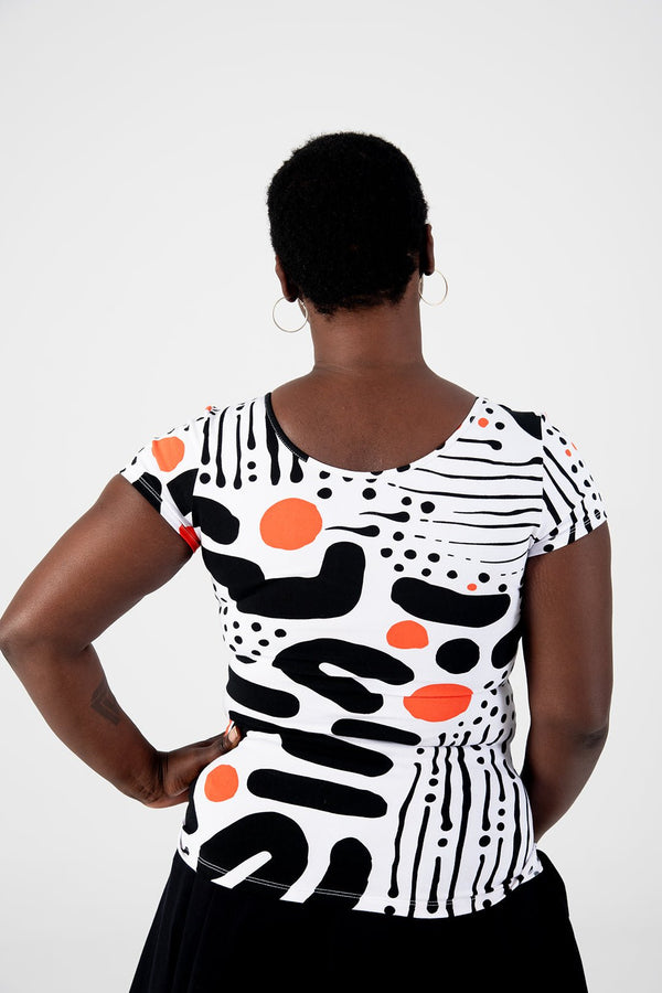 Reversible Full Length Top Tee in Cuppa - Manners London