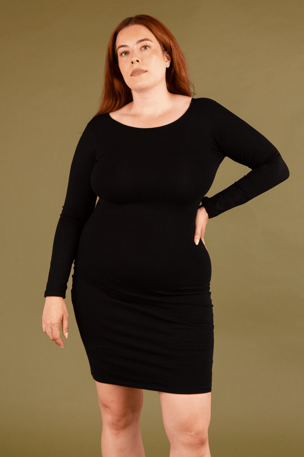 Reversible V - neck Mini Dress in Black - Manners London