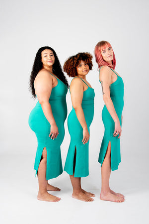 Saffi Midi Dress In Teal - Manners London