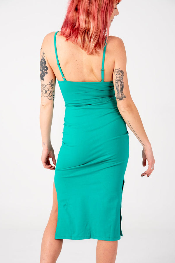 Saffi Midi Dress In Teal - Manners London