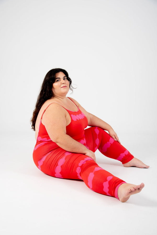 Santai Jumpsuit in Blot Red - Manners London