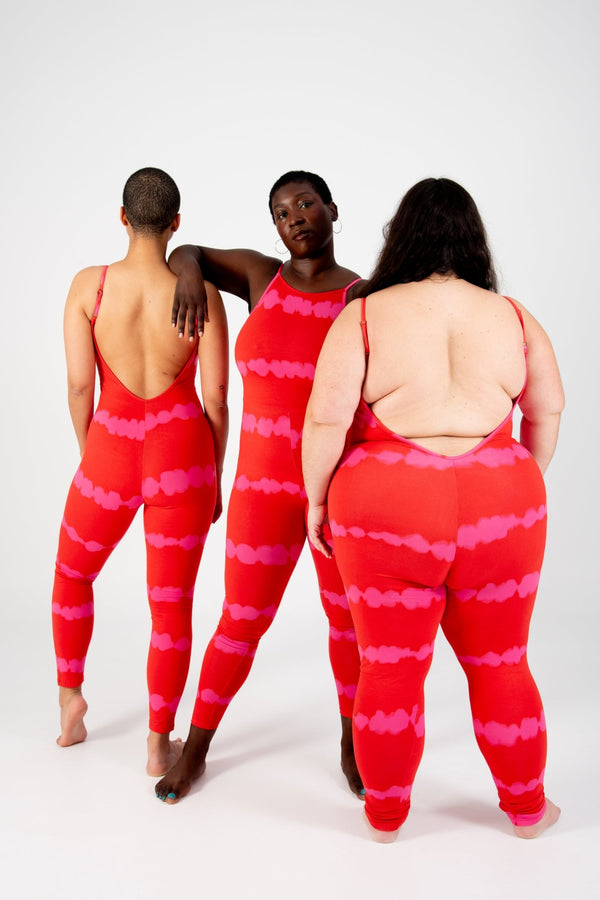 Santai Jumpsuit in Blot Red - Manners London