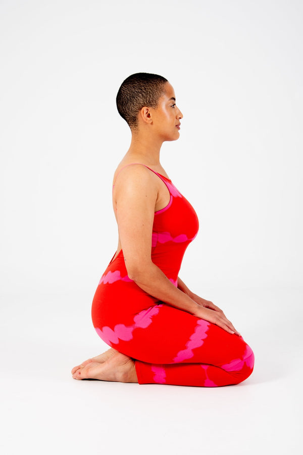 Santai Jumpsuit in Blot Red - Manners London