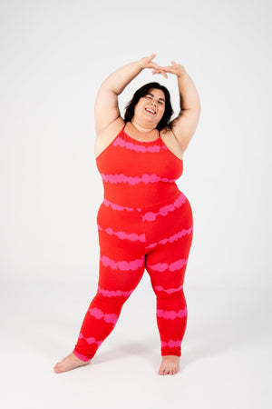 Santai Jumpsuit in Blot Red - Manners London